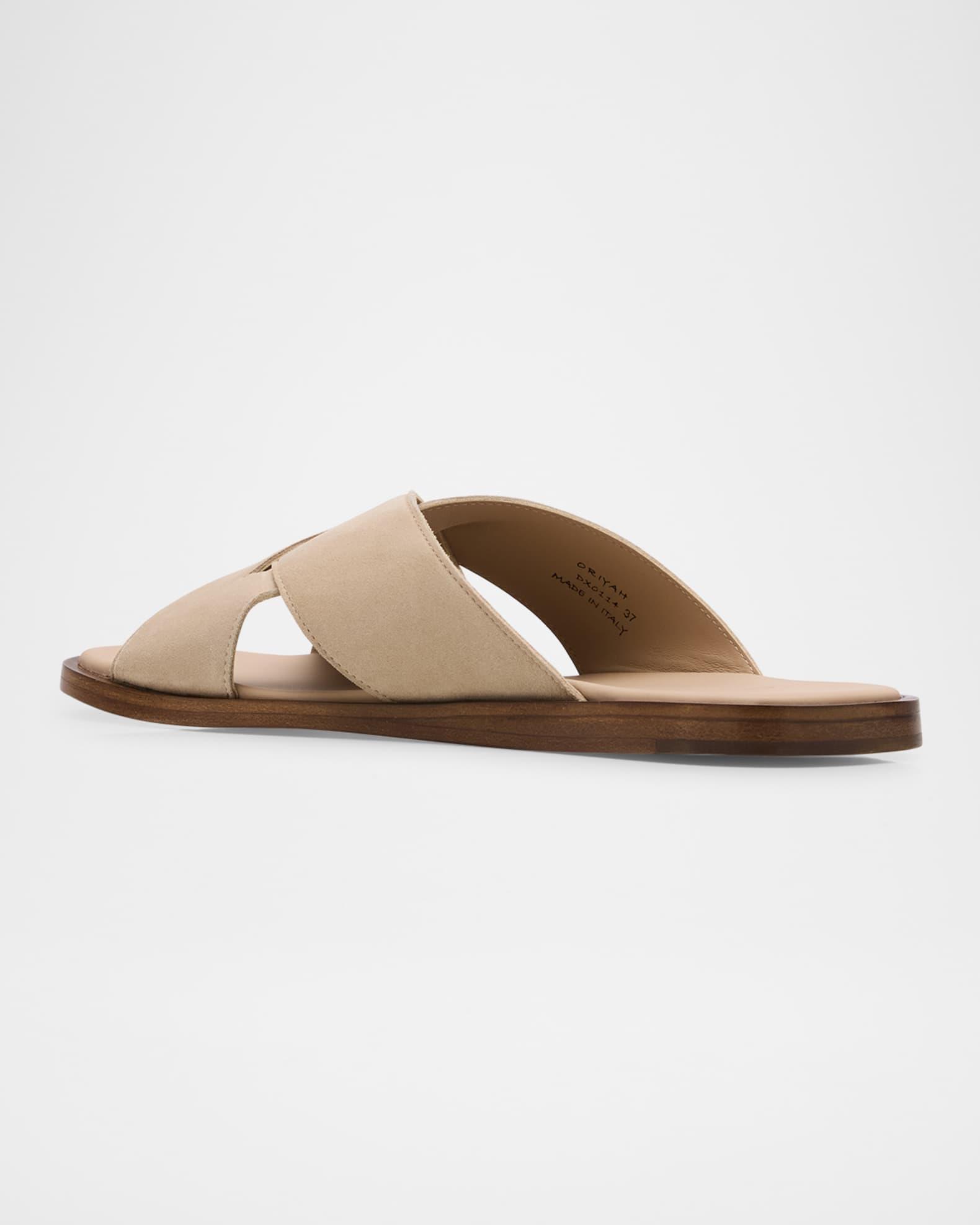 Oriyah Suede Crisscross Flat Sandals Product Image