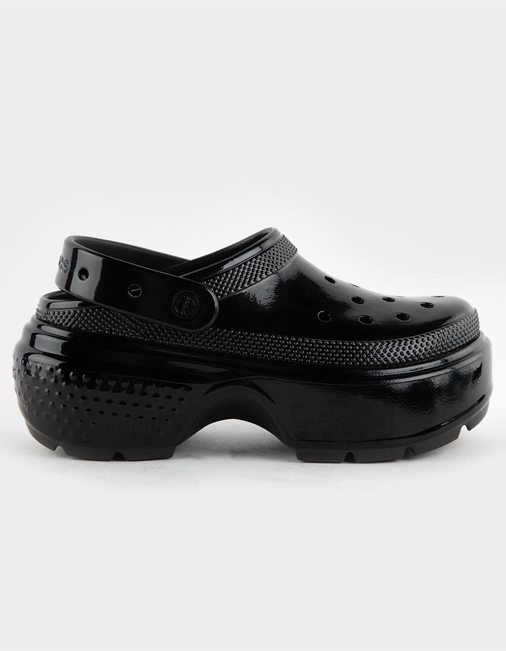 CROCS Stomp High Shine Womens Clogs - BLACK Product Image