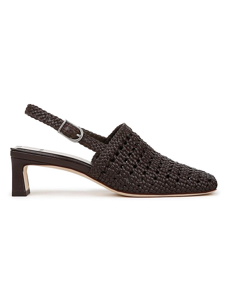 Womens Eris Woven Leather Slingback Pumps Product Image