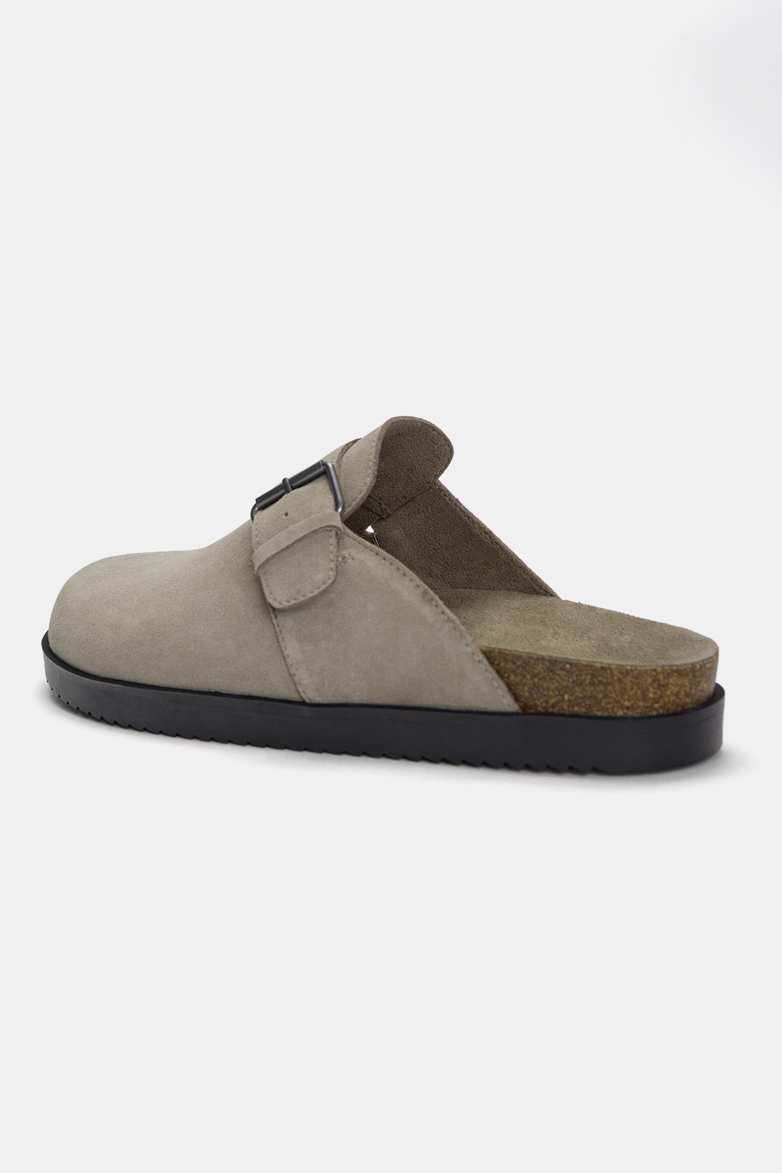 Leather clogs with buckle Product Image