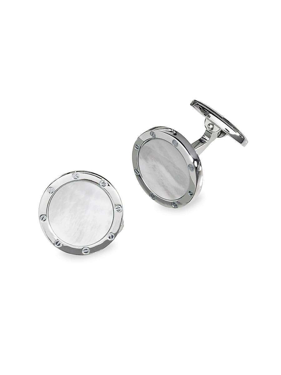 Round Mother-of-Pearl Cuff Links Product Image