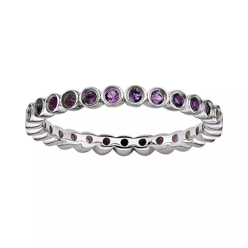 Stacks & Stones Sterling Silver Amethyst Stack Ring, Women's, Size: 9 Product Image