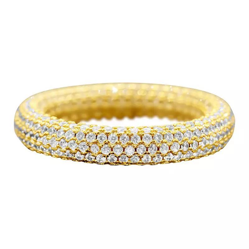 Adornia 14k Gold Plated Cubic Zirconia Pave Ring, Women's, Size: 9, Gold Tone Product Image