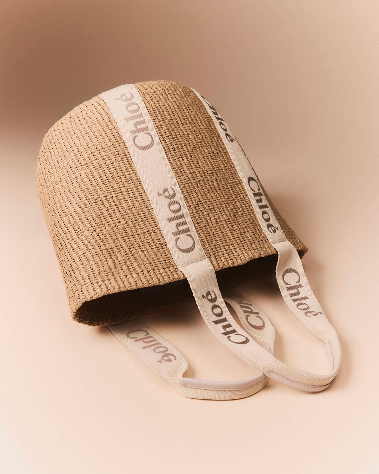 Woody Large Mifuko Basket Bag in Fair Trade Paper Embellished with Linen Product Image