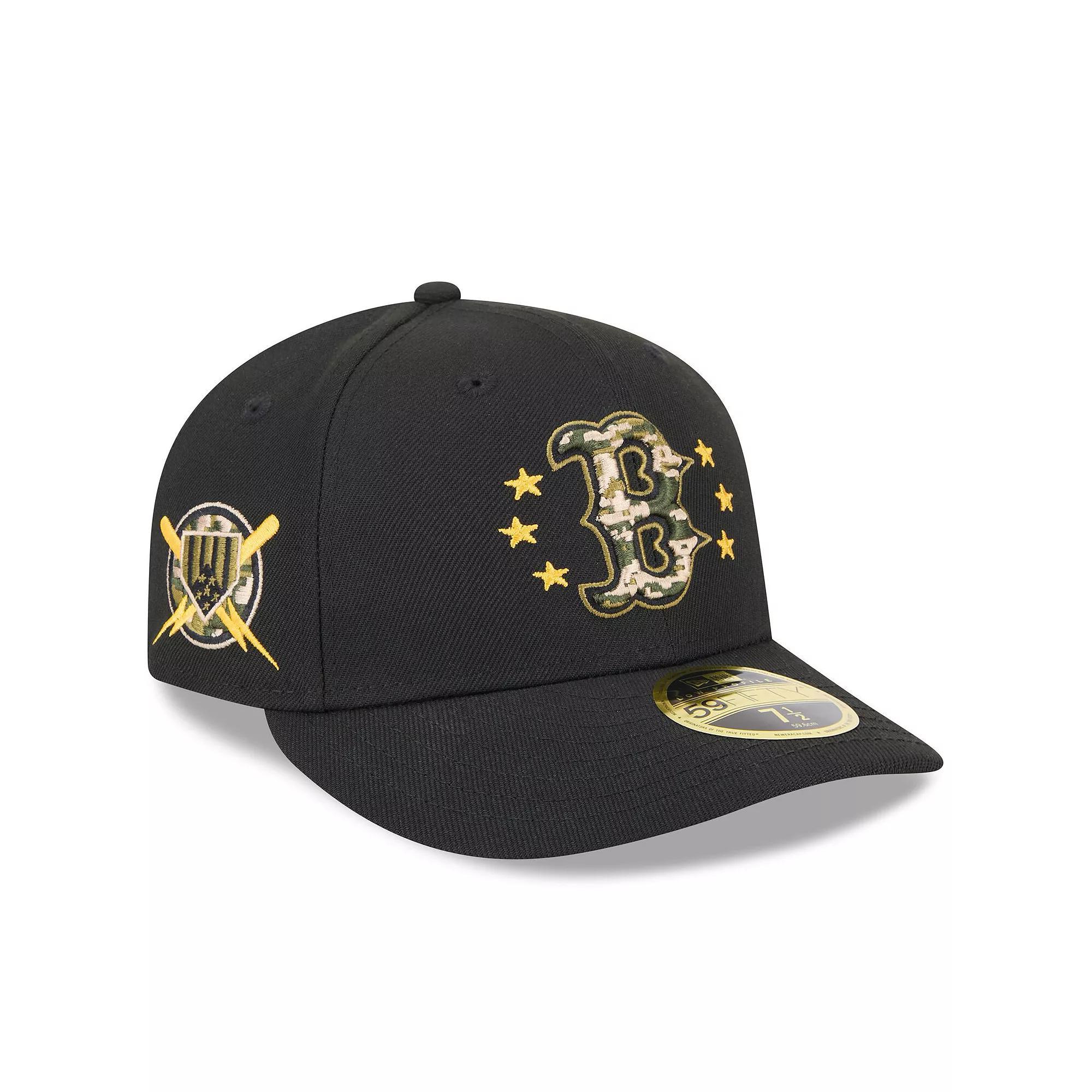 Men's New Era  Black Boston Red Sox 2024 Armed Forces Day Low Profile 59FIFTY Fitted Hat, Size: 7 1/8 Product Image