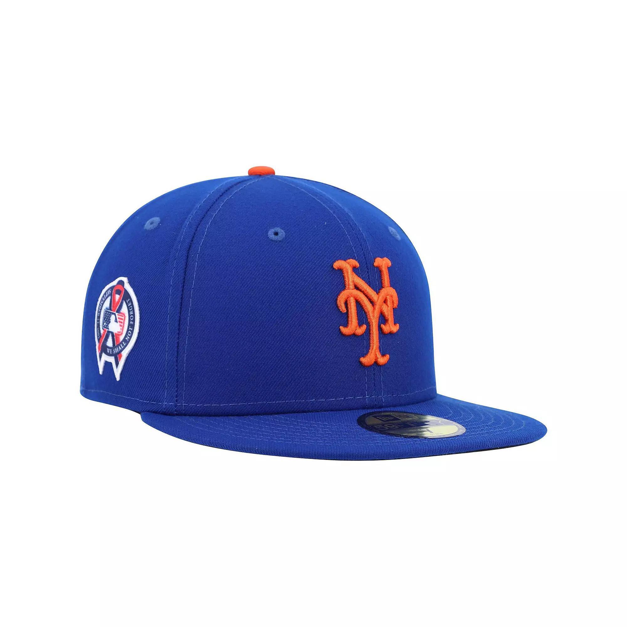 Men's New Era Royal New York Mets 9/11 Memorial Side Patch 59FIFTY Fitted Hat, Size: 7 5/8, Blue Product Image