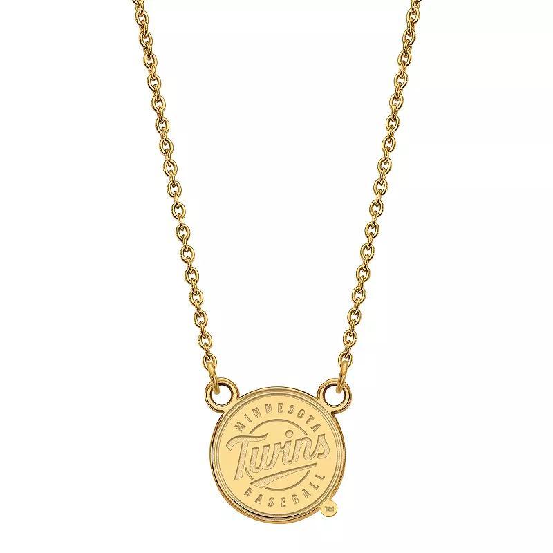 LogoArt Sterling Silver Minnesota Twins Small Pendant Necklace, Womens Gold Tone Product Image