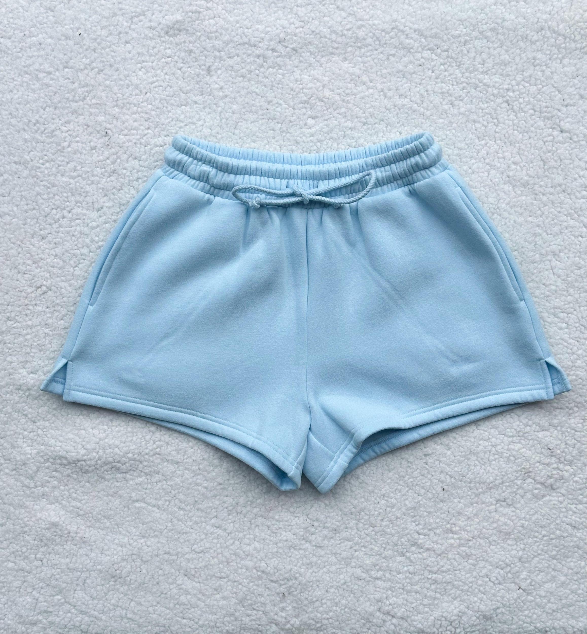 Icy Blue Basic Blank Shorts Product Image