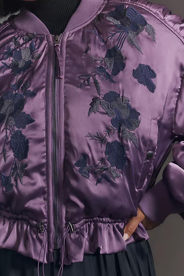 By Anthropologie Satin Embroidered Jacket Product Image