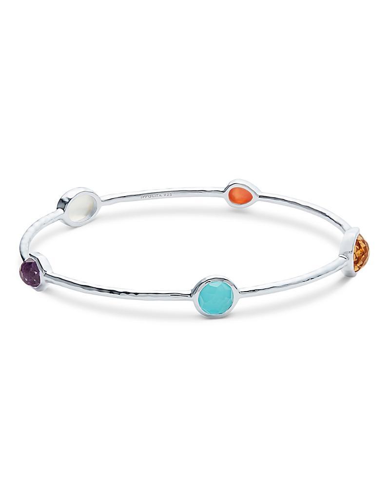 5-Stone Bangle Bracelet in Sterling Silver Product Image