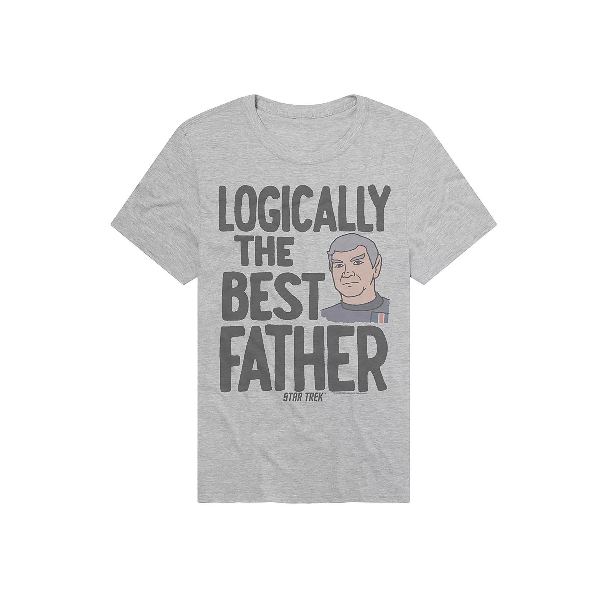 Men's Star Trek Logically The Best Father Graphic Tee, Size: XL, Athletic Grey Product Image