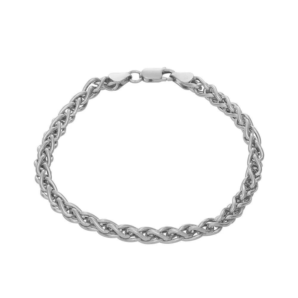 Giorgio di Vicenza Sterling Silver Men's Italian Wheat Chain Bracelet, Size: 8.5" Product Image