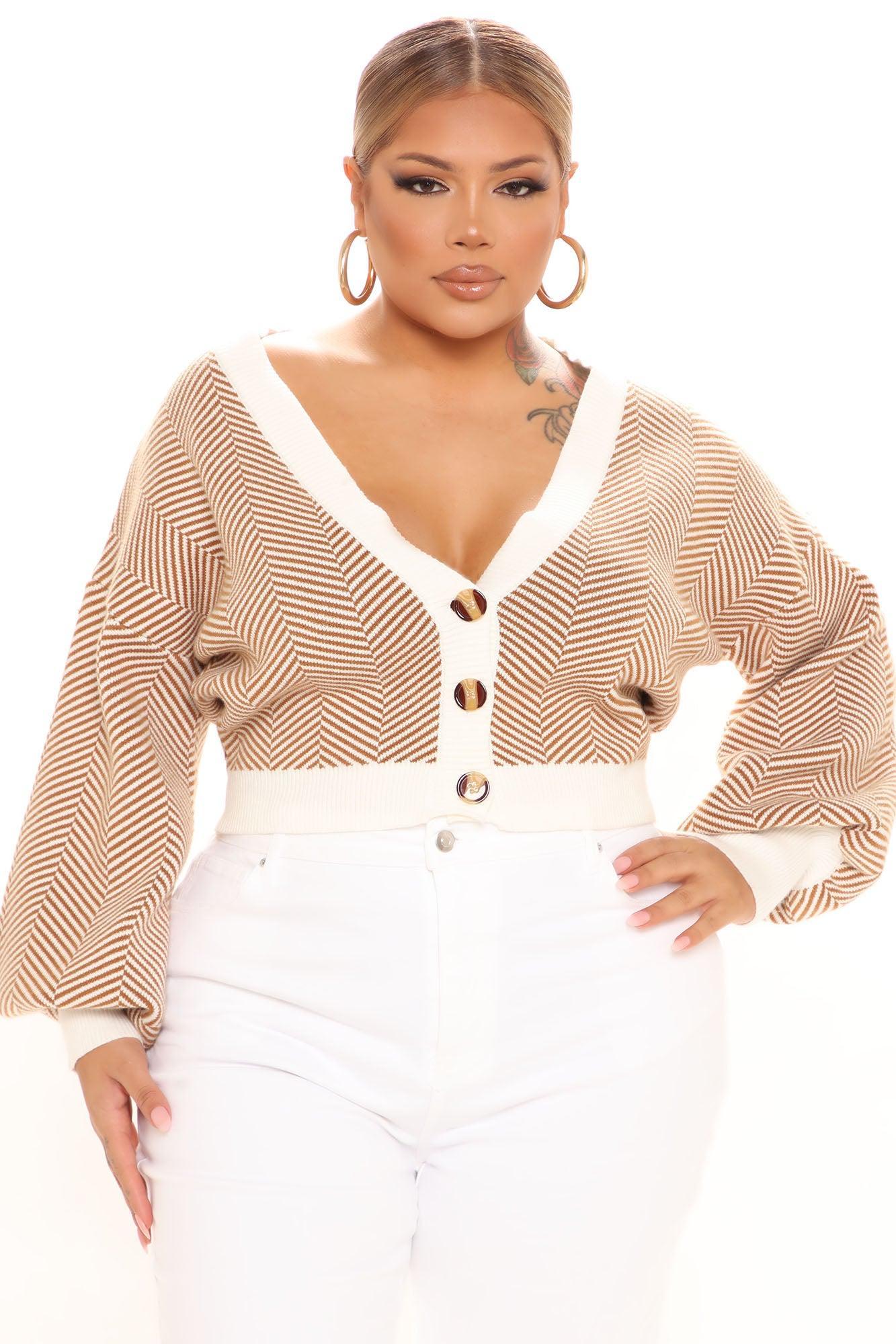 Madison Stripe Cropped Cardigan - Ivory/combo Product Image
