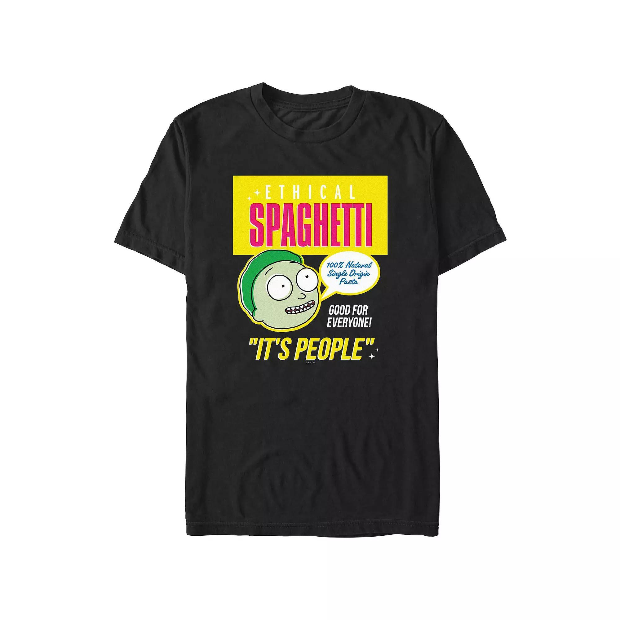 Men's Rick And Morty Ethical Spaghetti Graphic Tee, Size: XXL, Black Product Image