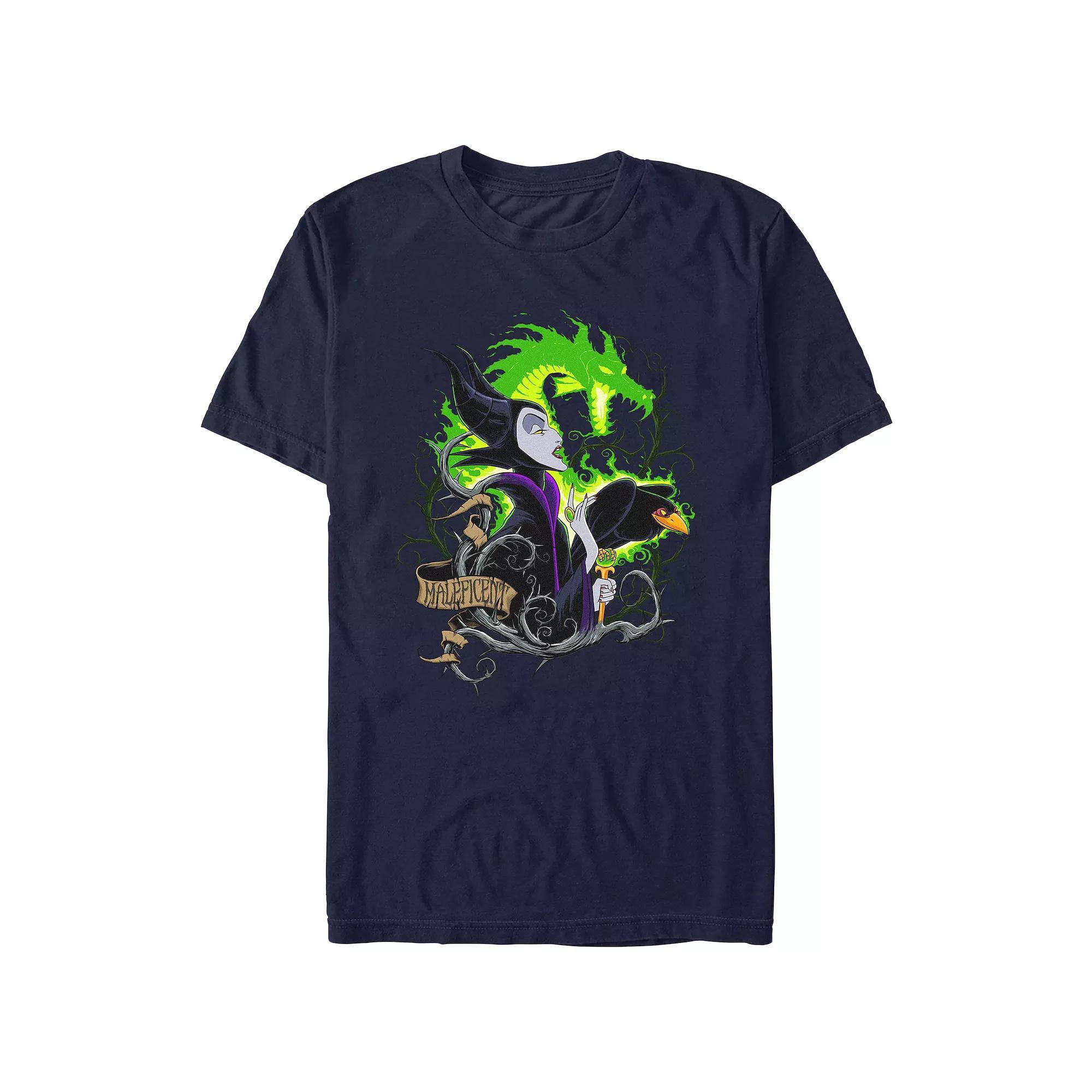 Disney's Sleeping Beauty Maleficent Poster Juniors' Boyfriend Graphic Tee, Women's, Size: Medium, Blue Product Image