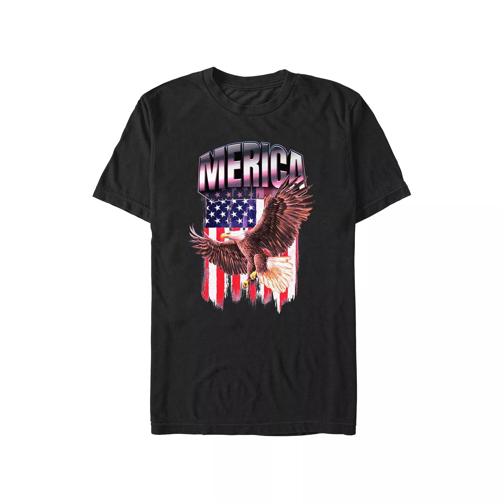 Big & Tall Miscellaneous Merica Eagle Flag Graphic Tee, Men's, Size: 3XL Tall, Black Product Image