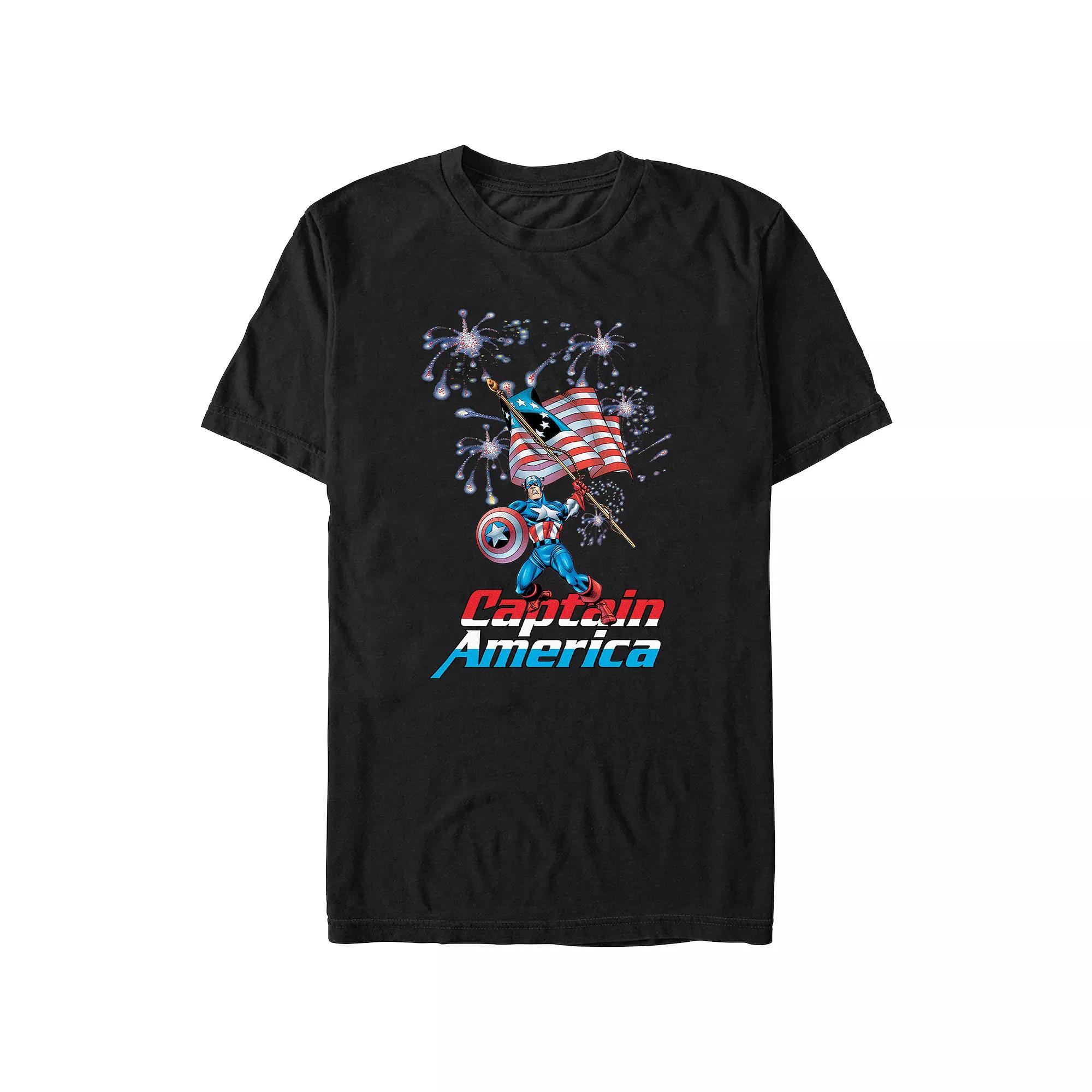 Big & Tall Captain America Patriotic Hero Graphic Tee, Men's, Size: XXL Tall, Black Product Image