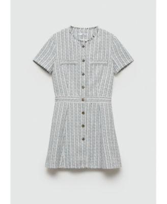 Mango Womens Buttons Tweed Dress Product Image