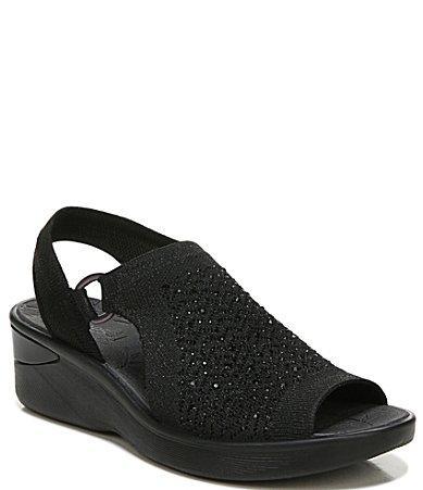 LifeStride Star Bright Women's Rhinestone Wedges, Size: 6.5, Black Black Product Image