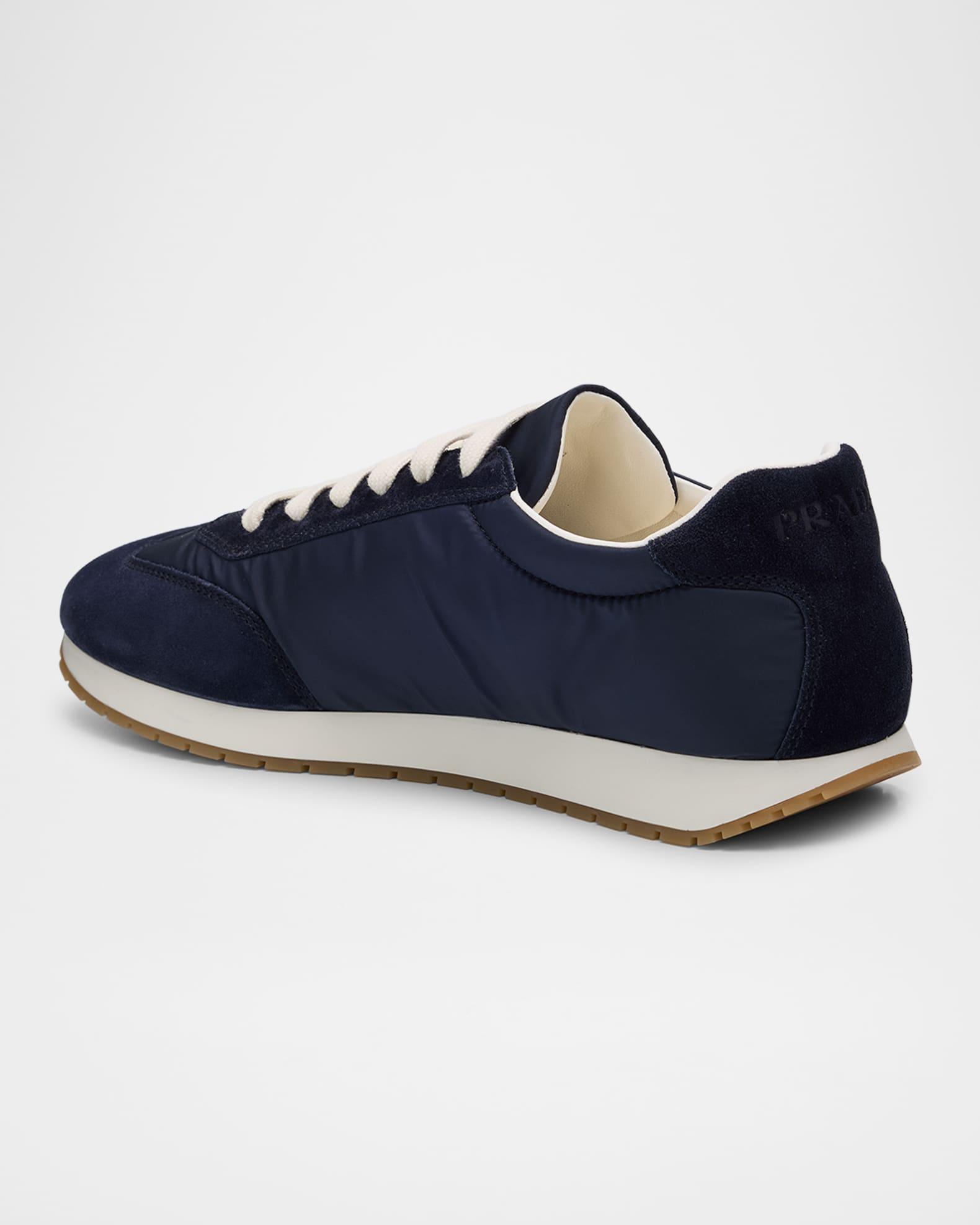 Men's Rank Nylon and Leather Low-Top Sneakers Product Image