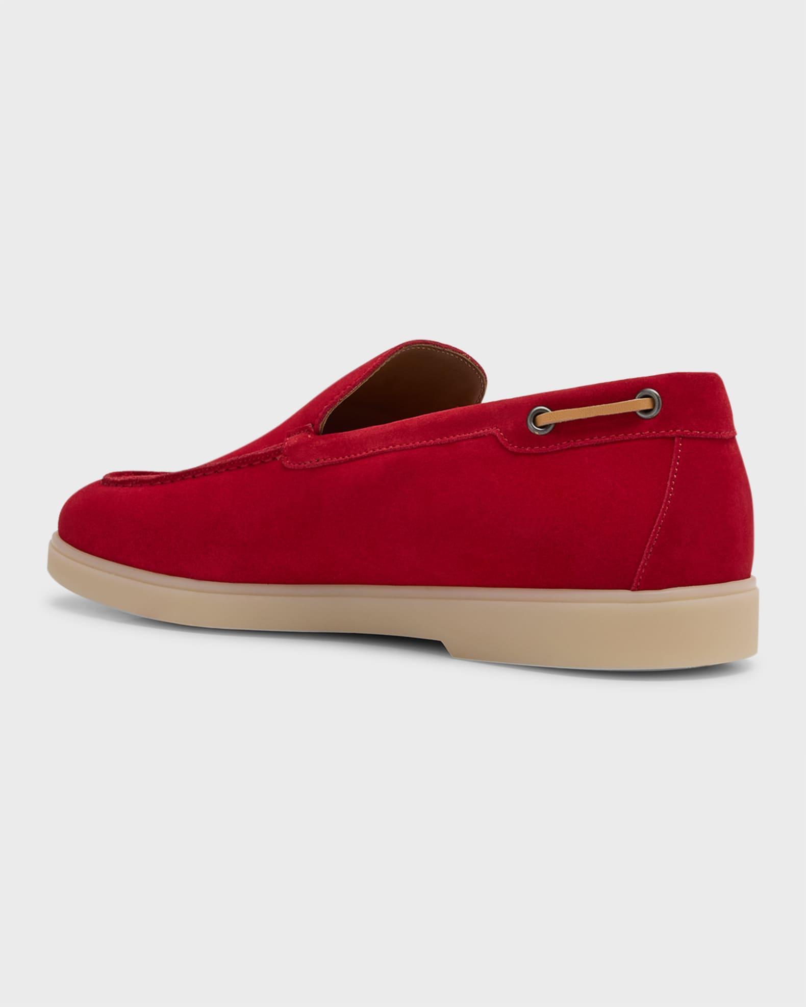 Men's Suede Metal Logo Moccasin Loafers Product Image