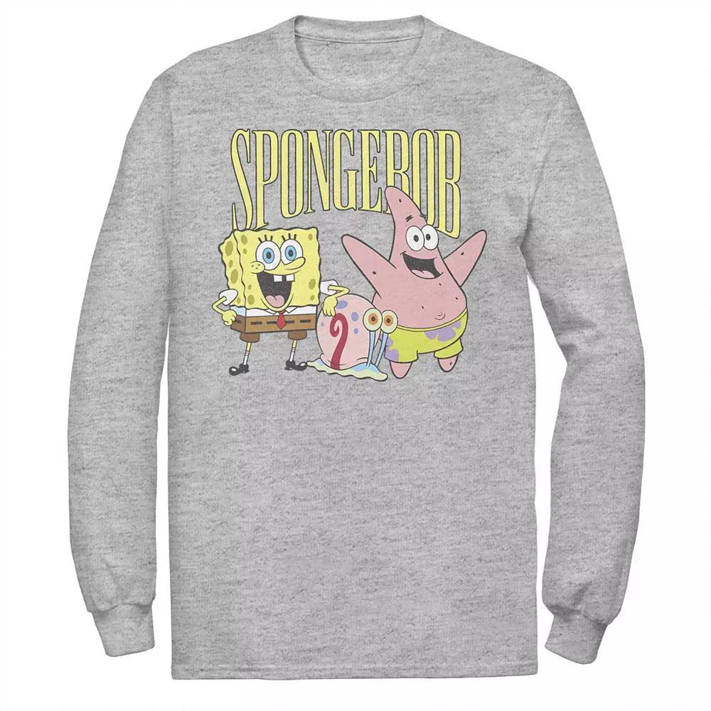 Men's SpongeBob SquarePants Best Friends Poster Tee, Size: Medium, Athletic Grey Product Image