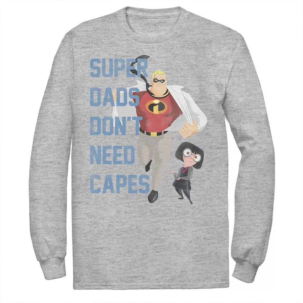 Disney / Pixars The Incredibles Mens Super Dads No Capes Tee Athletic Grey Product Image