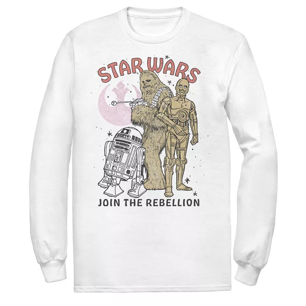 Men's Star Wars Chewbacca R2-D2 C-3PO Join The Rebellion Tee, Size: Medium, White Product Image