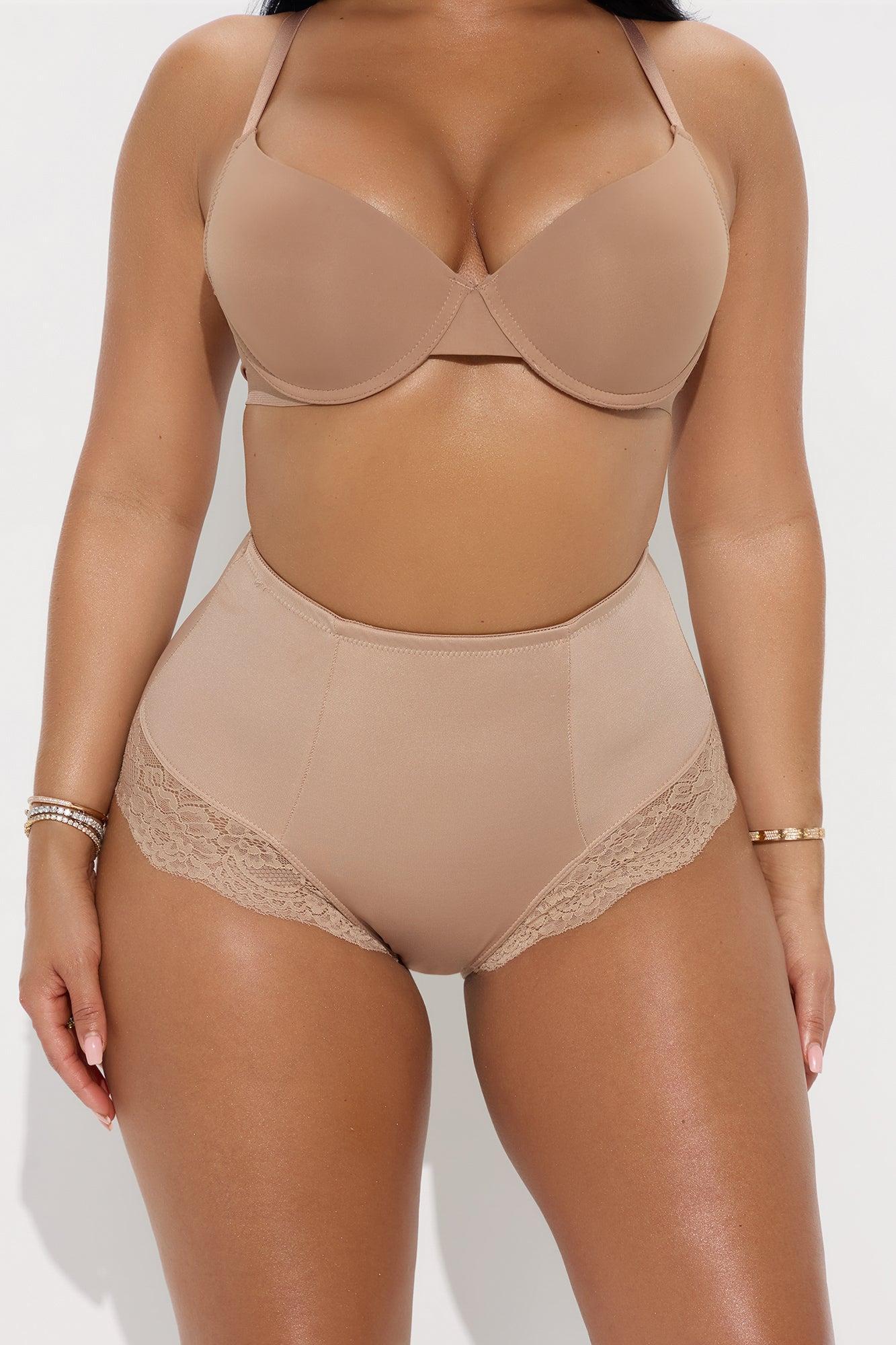 Up High Smoothing Brief With Lace Trim Brief Panty - Khaki Product Image