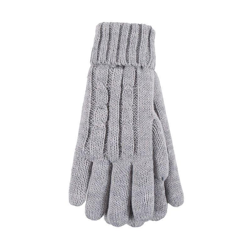 Women's Heat Holders Heatweaver Lined Cable Knit Gloves, Size: Small-Medium, Buttercream Product Image