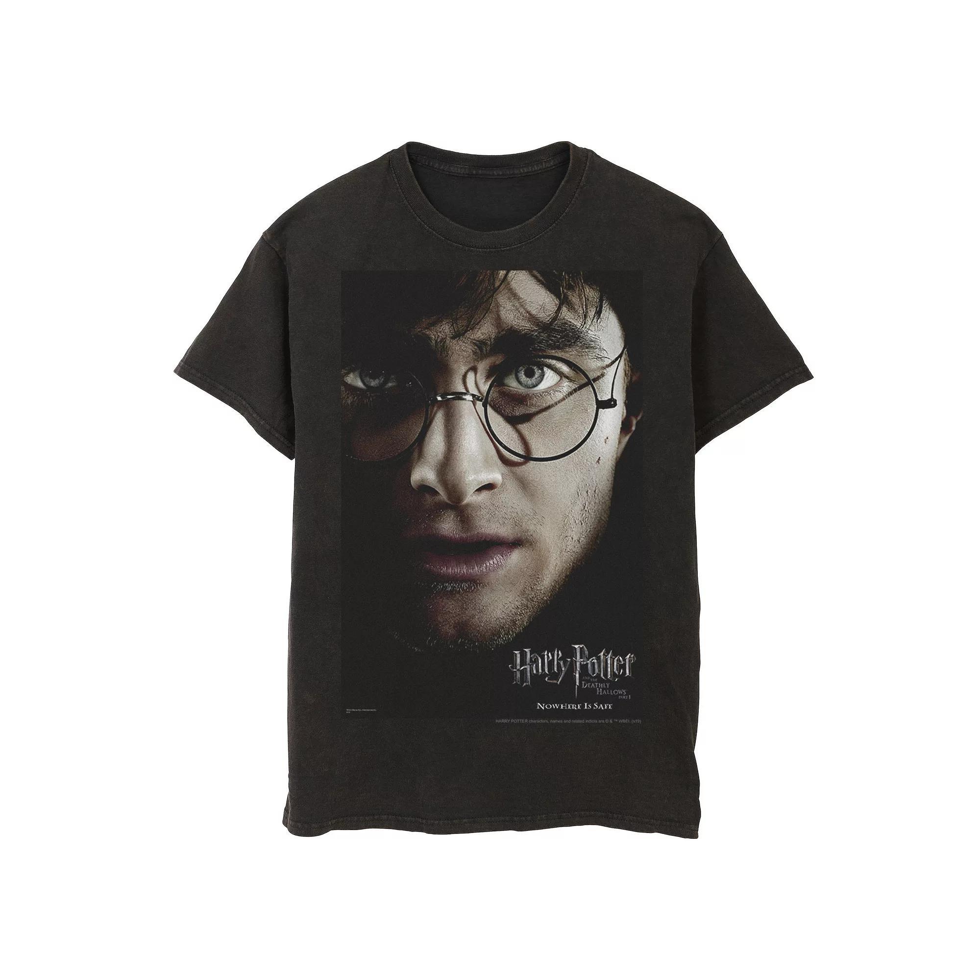 Mens Harry Potter Deathly Hallows Harry Character Poster Tee Product Image