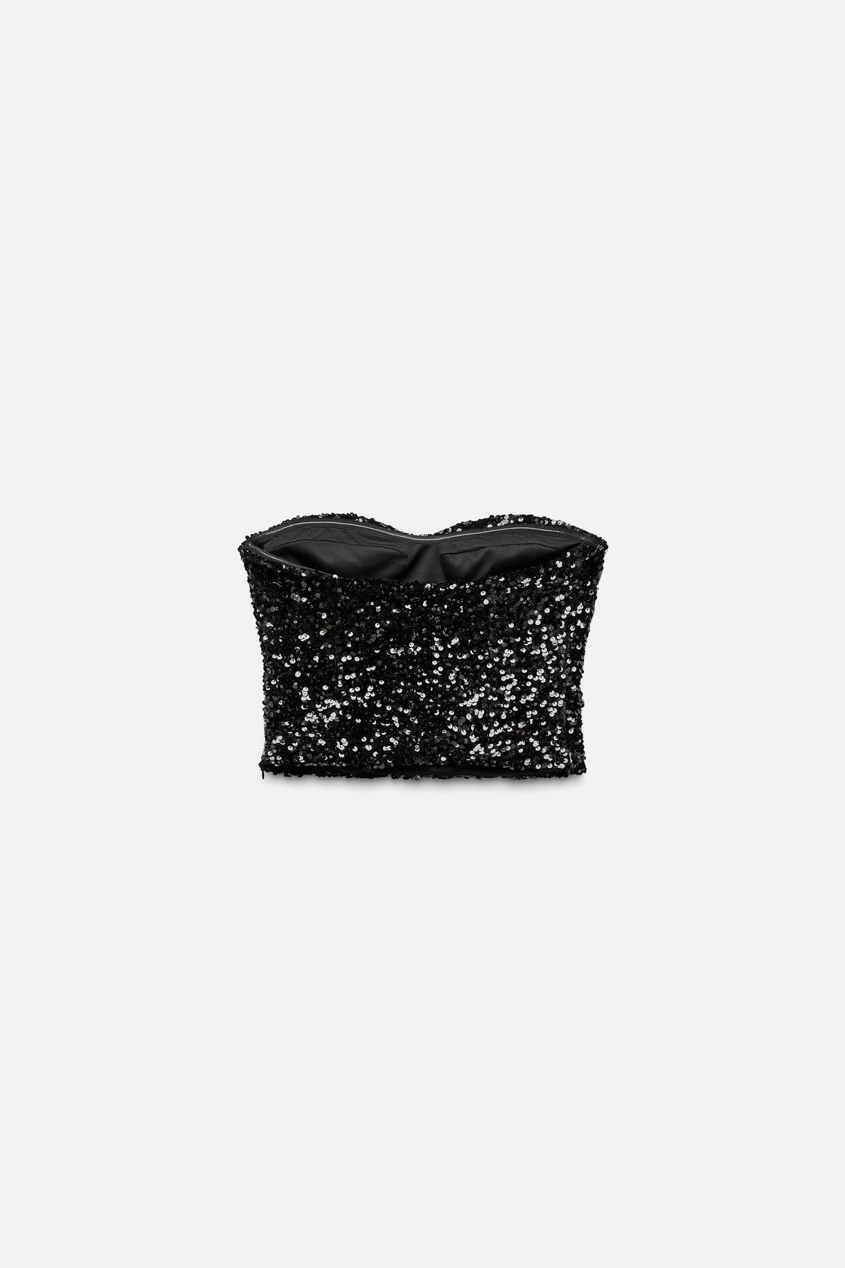 SEQUIN BUSTIER TOP Product Image