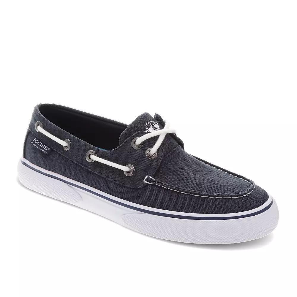 Dockers Rowe Mens Canvas Boat Shoes Blue Product Image