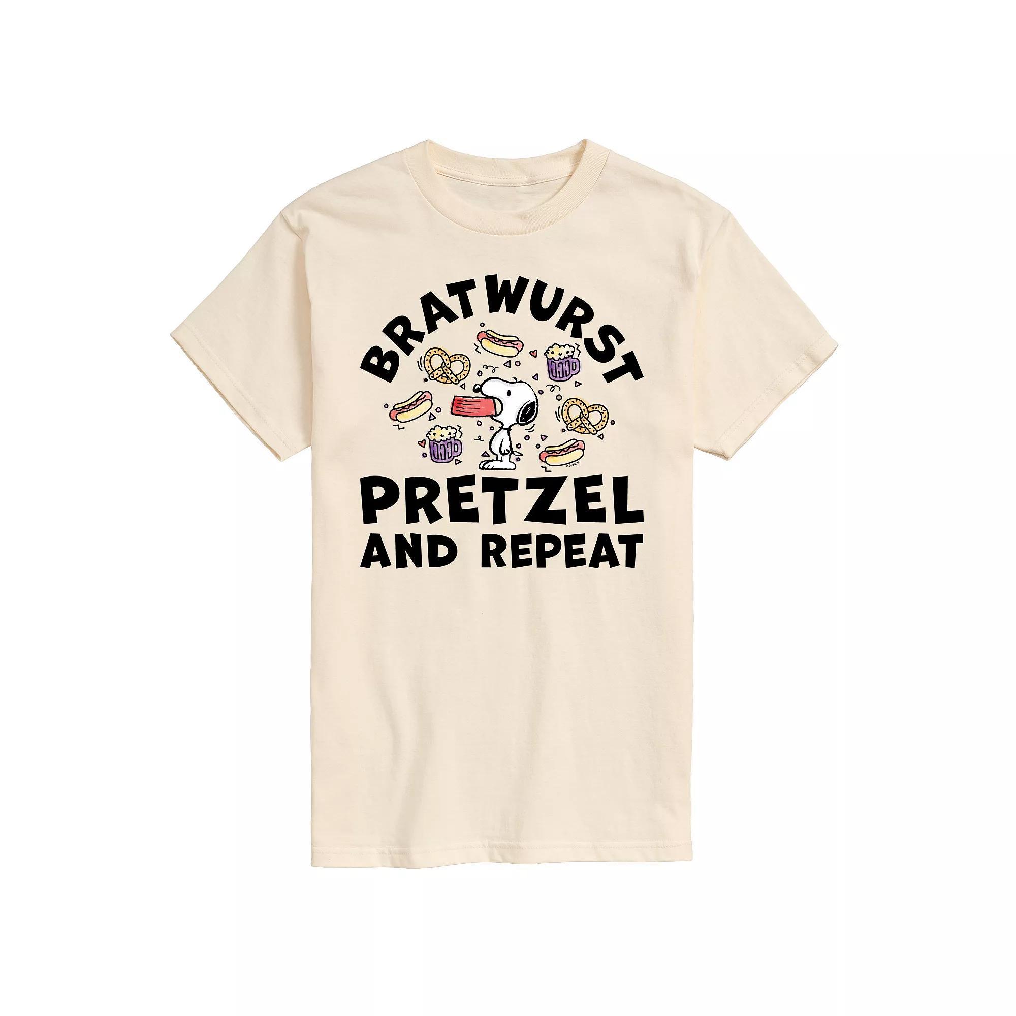 Mens Peanuts Bratwurst Pretzel Repeat Graphic Tee Product Image