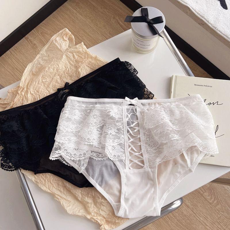 Lace Bow Bikini Panties Product Image