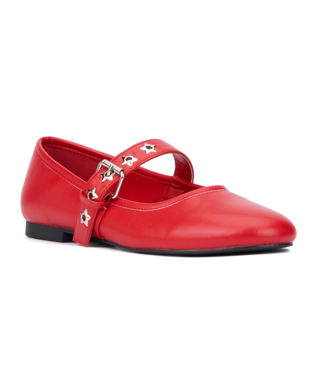 Olivia Miller Element Women's Maryjane Flats, Size: 6.5, Red Product Image