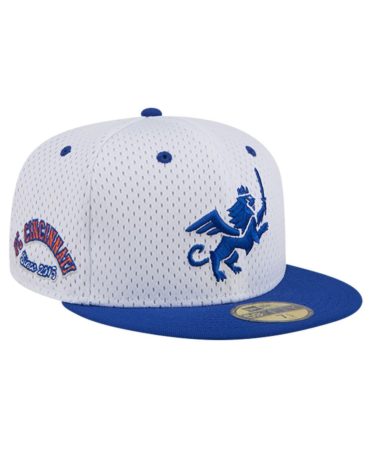 Men's New Era Gray FC Cincinnati Throwback Mesh 59FIFTY Fitted Hat, Size: 7 1/4, Fcc White Product Image
