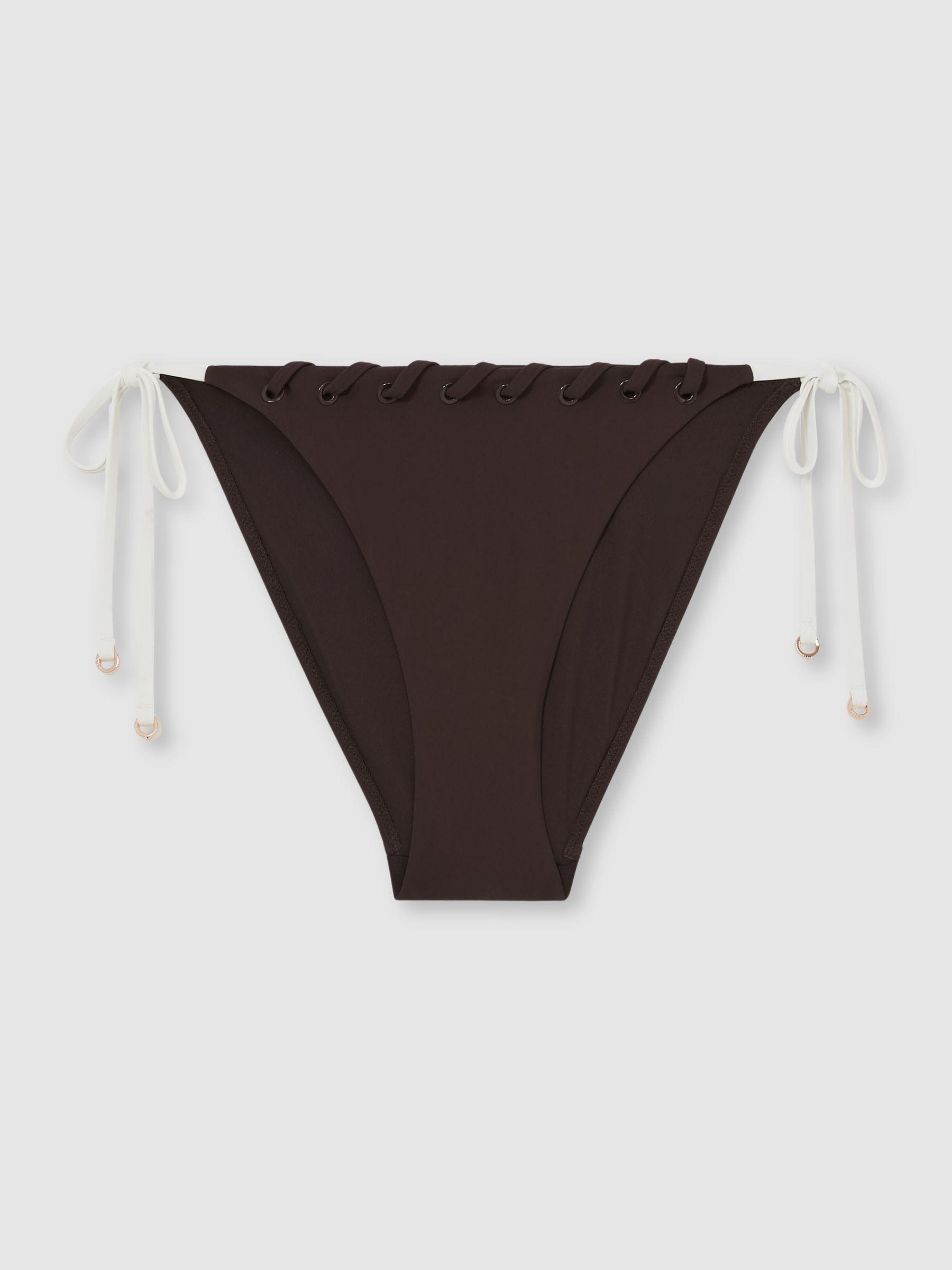 Whipstitch Triangle Bikini Top in Chocolate Product Image