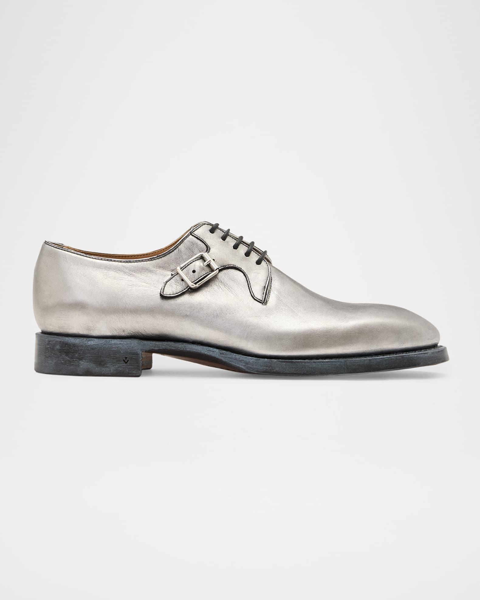 Men's Regent Deco Foil-Coated Leather Derby Shoes Product Image