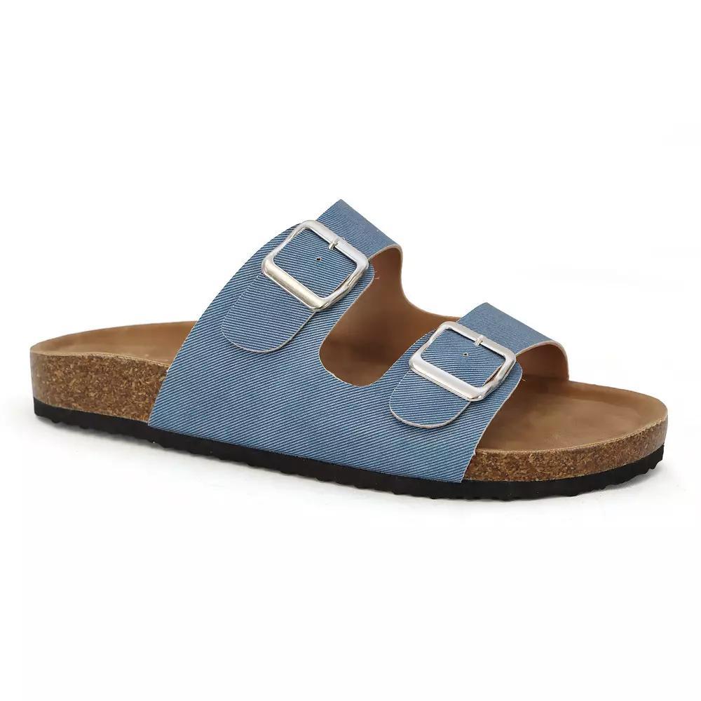 Yoki Gian 91 Women's Double Buckle Slide Sandals, Size: 6.5, Blue Product Image