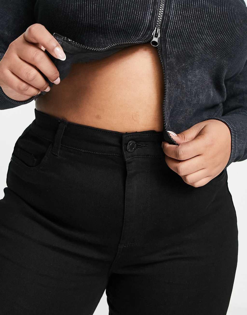 Noisy May Curve high waisted skinny jeans in black Product Image