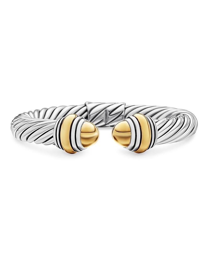 Cable Bracelet in Silver with 14K Gold, 10mm Product Image