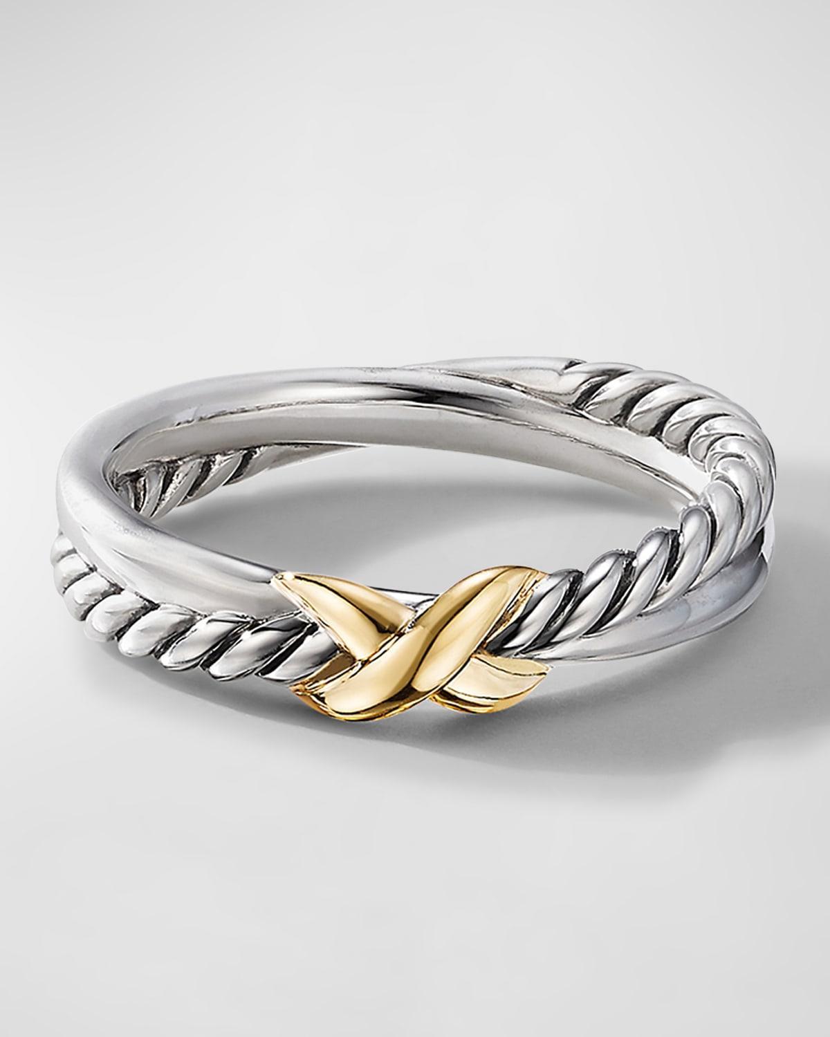 Petite X Ring in Silver with 18K Gold, 4mm Product Image