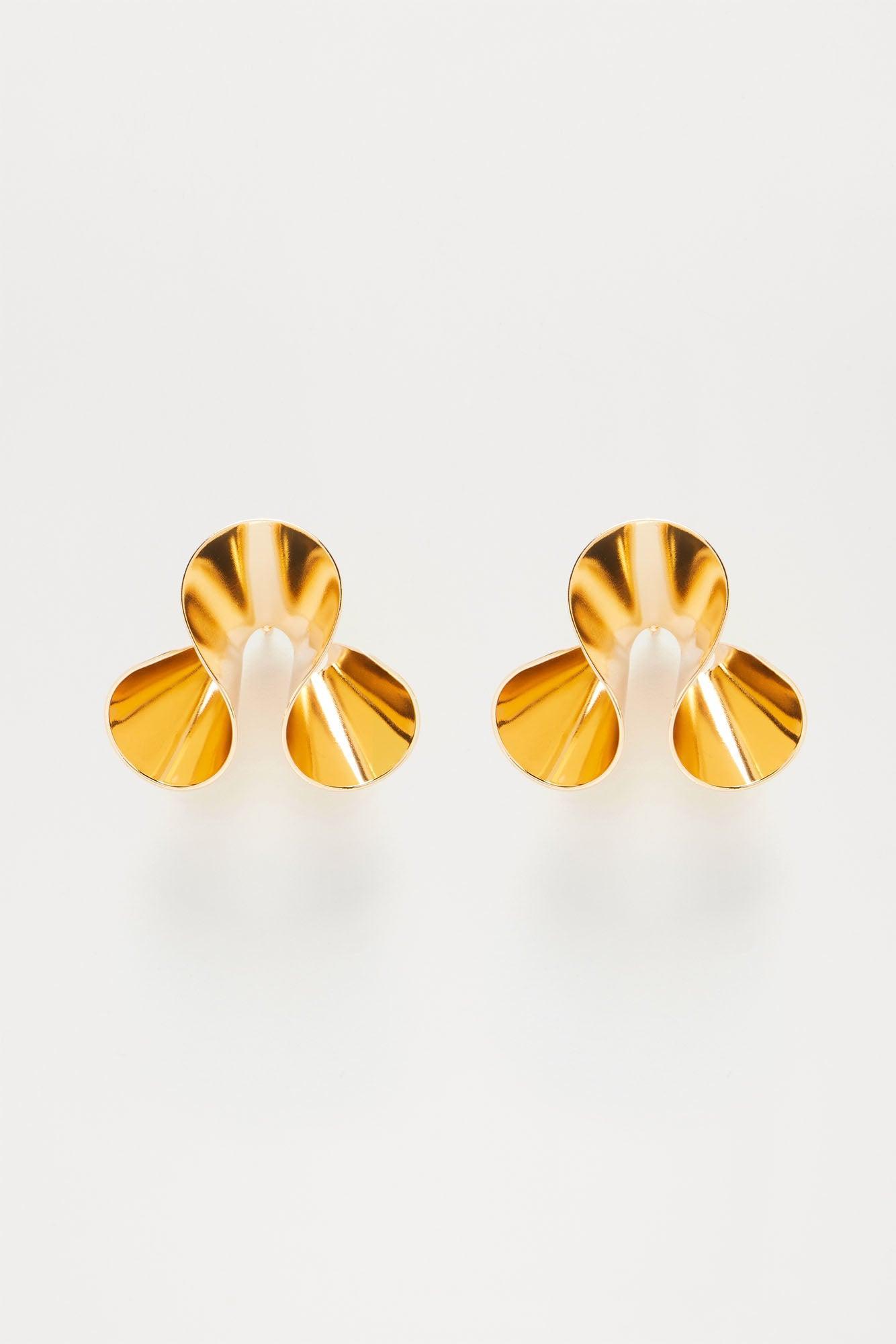 Into The Maze Earrings  - Gold Product Image