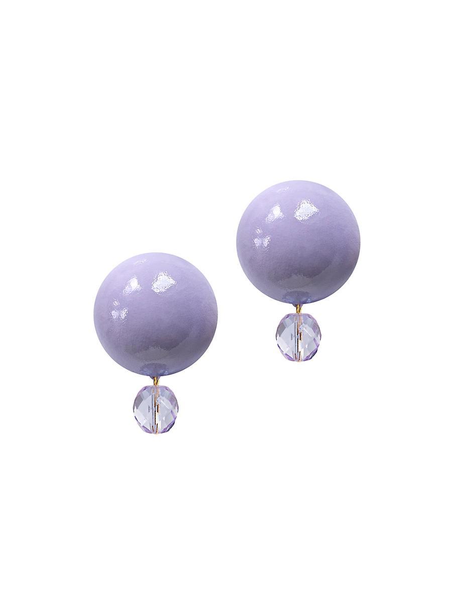 Womens Everbloom Petite Luna 18K-Gold-Plated Wood & Glass Bead Earrings Product Image