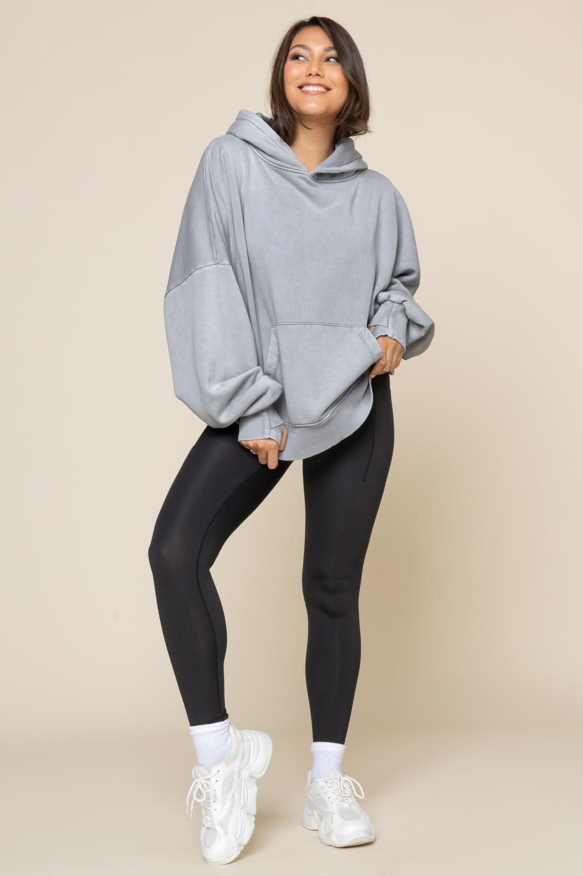 Boxy Boyfriend Hoodie - Vintage Blue Mist Product Image