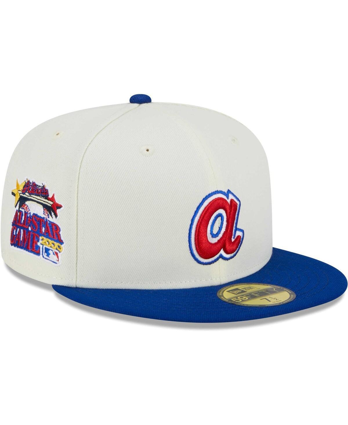 Men's New Era Stone/Royal Atlanta Braves Retro 59FIFTY Fitted Hat, Size: 7 7/8, Team Product Image