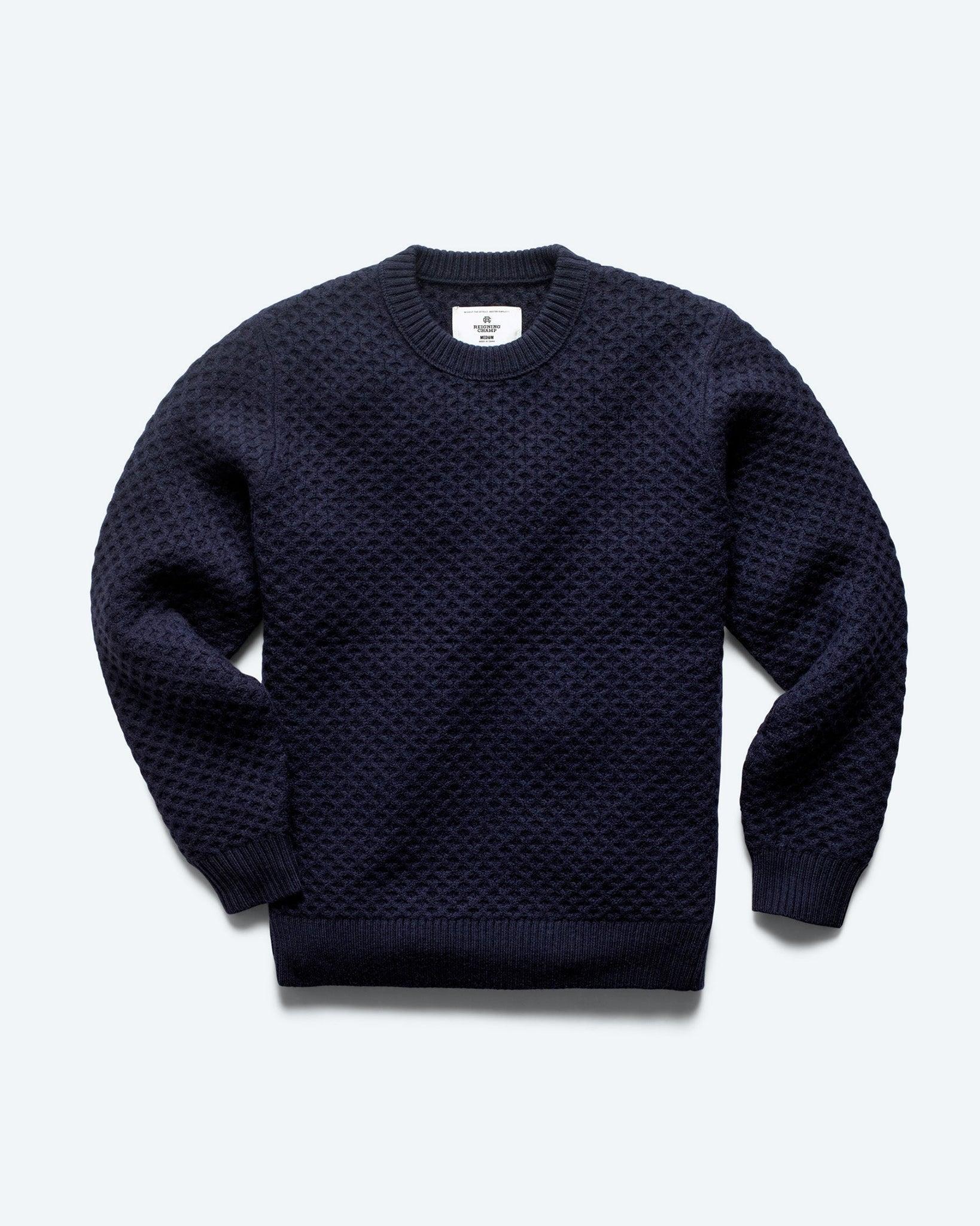 Merino Honeycomb Crewneck Male Product Image