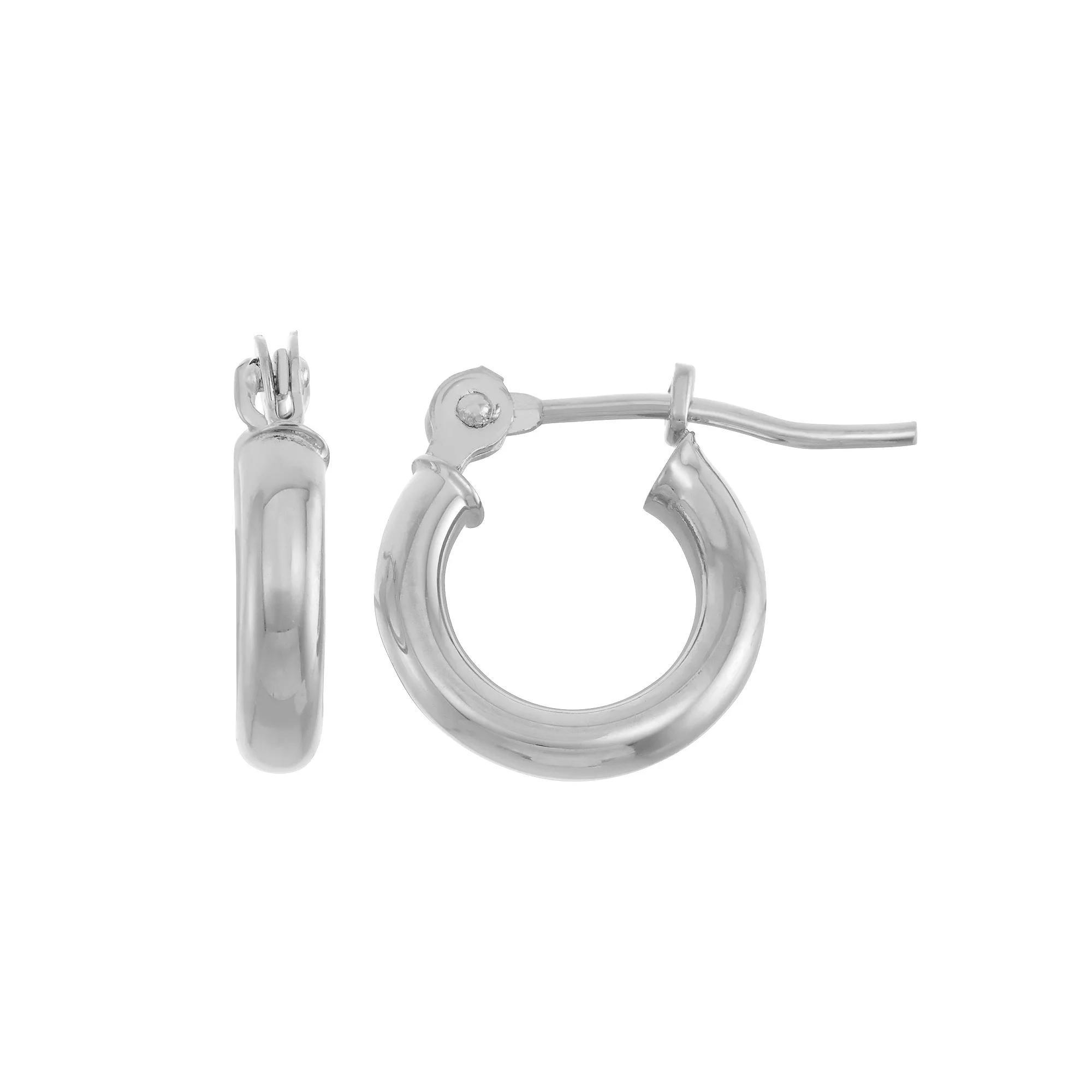 Jordan Blue 10k Gold Hoop Earrings 2 x 10mm, Women's, 10k Whgold Product Image