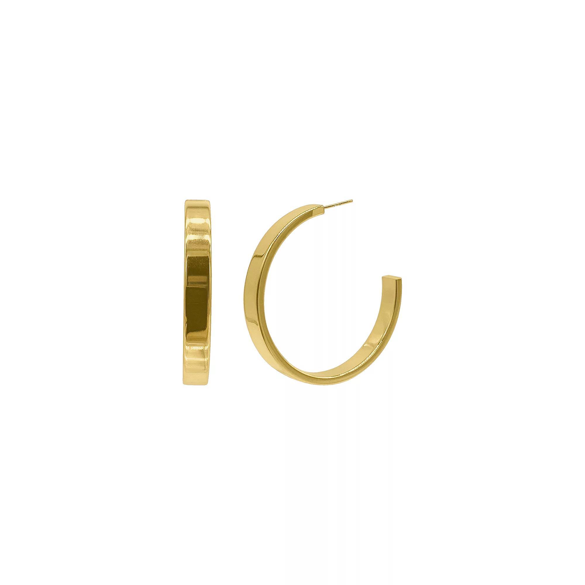 Adornia 14k Gold Plated Hoop Earrings, Womens, Gold Tone Product Image